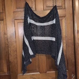 Black and white holed sweater
